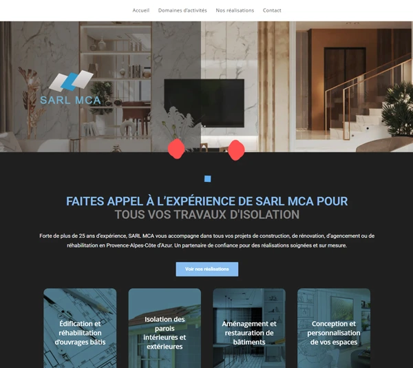 Sarl MCA à Oraison Création du site internet